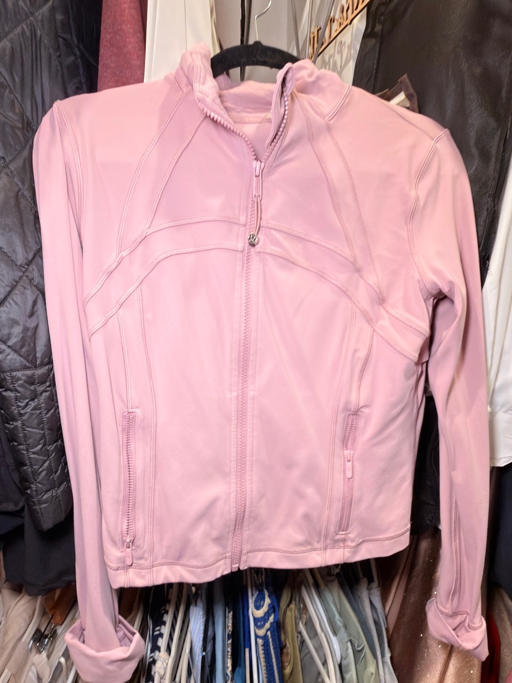 lululemon athletica Nulu cropped Light Pink Zip-Up Jacket